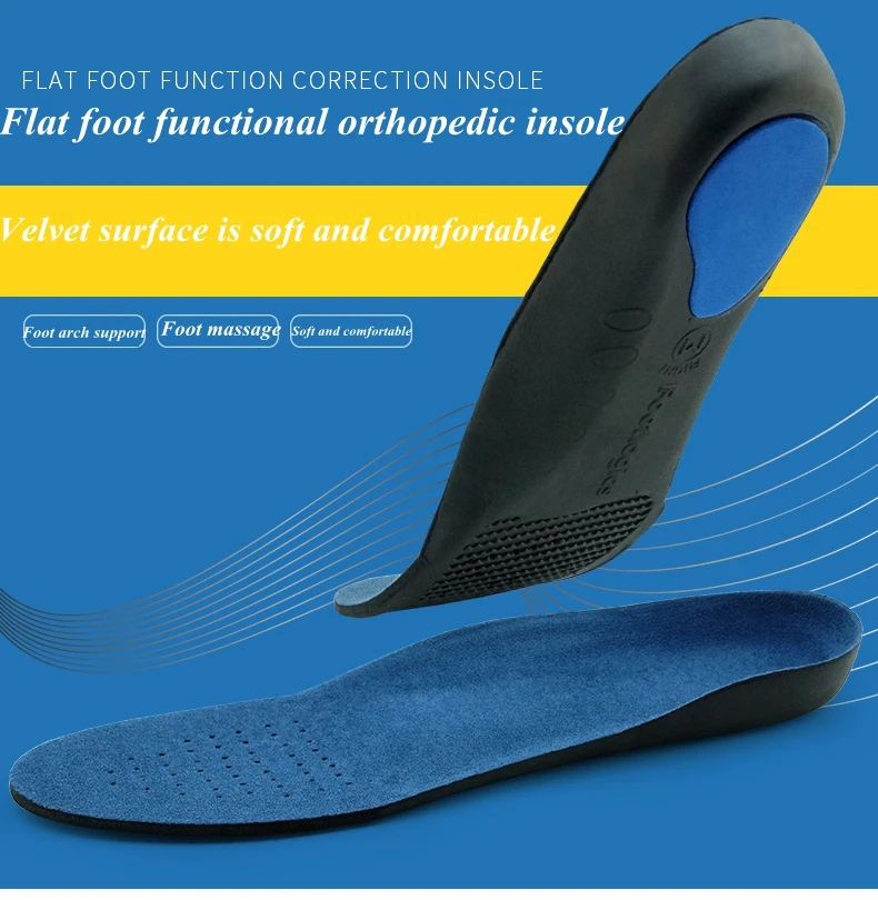 Sports Orthopedic Insoles Flat Foot Orthopedic Arch Support Insole Men and Women Shoe Pad EVA Sports Insert Sneaker Cushion Sole