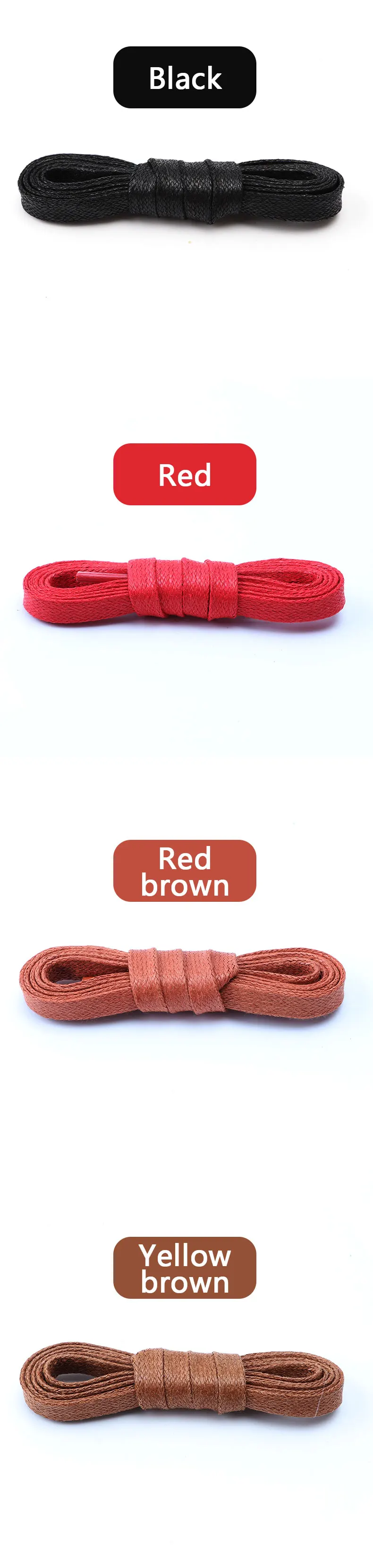 Waterproof Leather Shoelace Cotton Waxed Shoelaces Flat Shoe laces Oxford Boots Laces for Shoes Widening 0.8cm 70/90/120/150cm