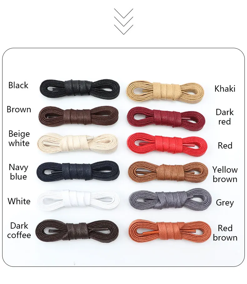 Waterproof Leather Shoelace Cotton Waxed Shoelaces Flat Shoe laces Oxford Boots Laces for Shoes Widening 0.8cm 70/90/120/150cm