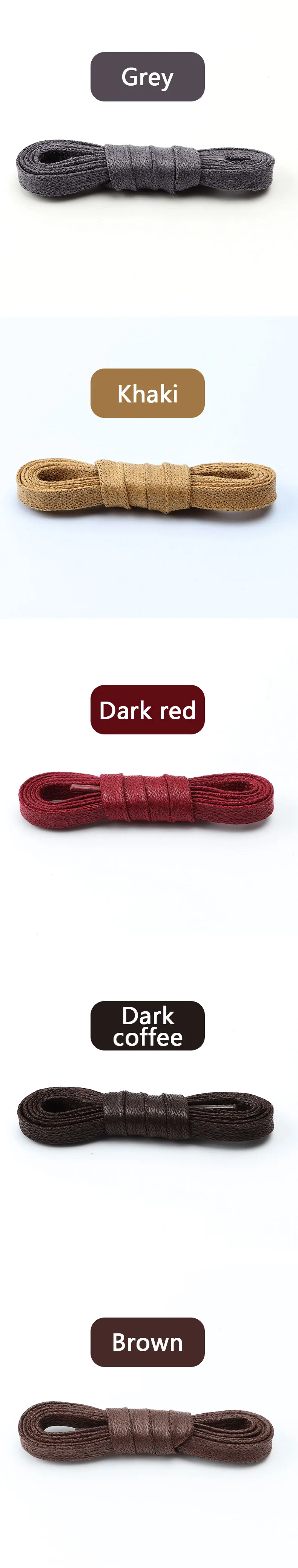 Waterproof Leather Shoelace Cotton Waxed Shoelaces Flat Shoe laces Oxford Boots Laces for Shoes Widening 0.8cm 70/90/120/150cm