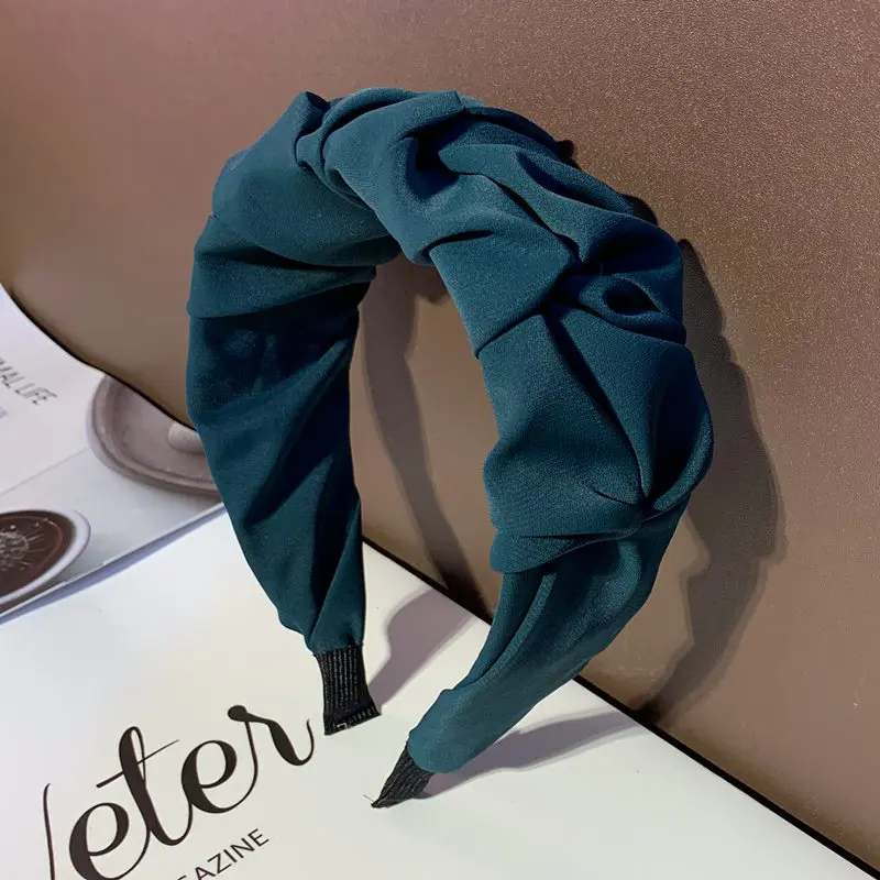 2023 Fashion Hair Hoop for Women Girls Flower Solid Color Headbands Designer Fold Wide Edge Hairband Hair Accessories Headwear