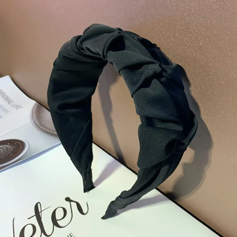 2023 Fashion Hair Hoop for Women Girls Flower Solid Color Headbands Designer Fold Wide Edge Hairband Hair Accessories Headwear