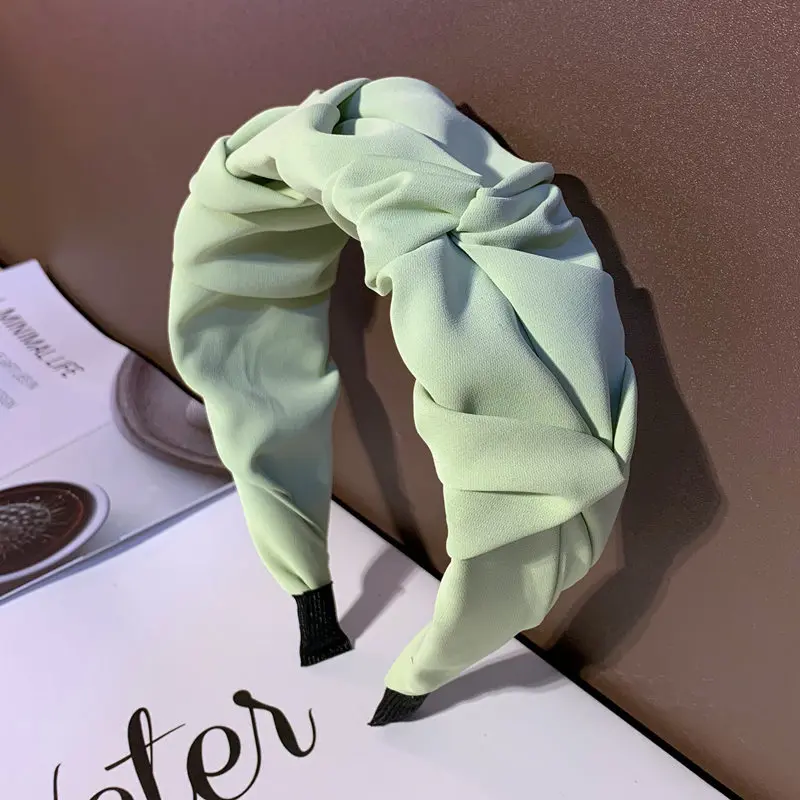 2023 Fashion Hair Hoop for Women Girls Flower Solid Color Headbands Designer Fold Wide Edge Hairband Hair Accessories Headwear