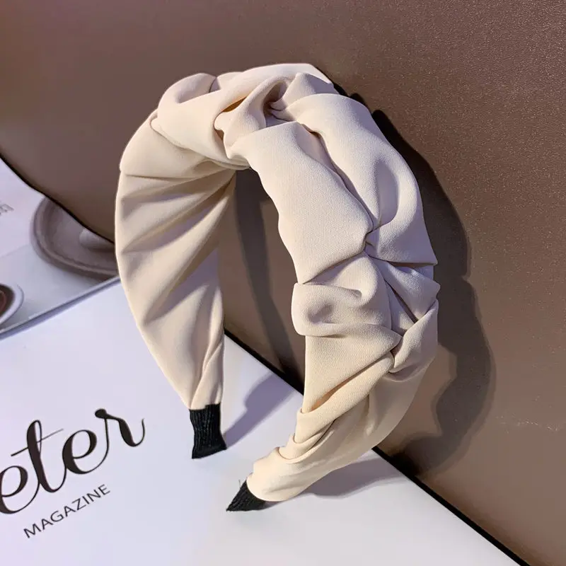 2023 Fashion Hair Hoop for Women Girls Flower Solid Color Headbands Designer Fold Wide Edge Hairband Hair Accessories Headwear