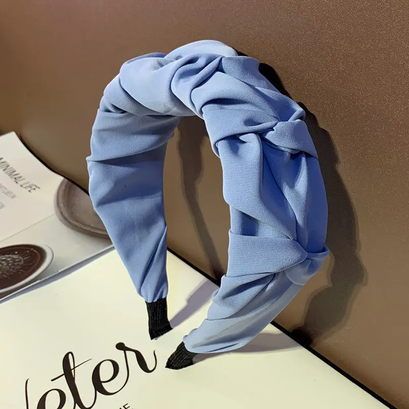 2023 Fashion Hair Hoop for Women Girls Flower Solid Color Headbands Designer Fold Wide Edge Hairband Hair Accessories Headwear
