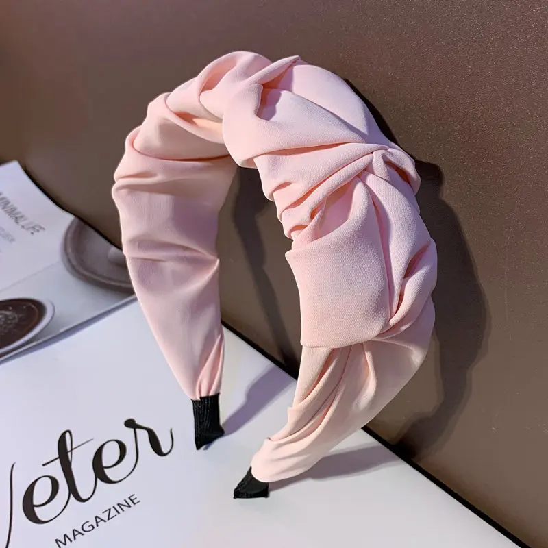 2023 Fashion Hair Hoop for Women Girls Flower Solid Color Headbands Designer Fold Wide Edge Hairband Hair Accessories Headwear