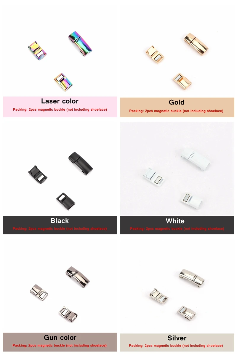 Matte Metal Shoelace Magnetic buckle Shoelaces magnetic Lock 28colors Shoes Accessories Sneaker Kits Metal Laces Buckle