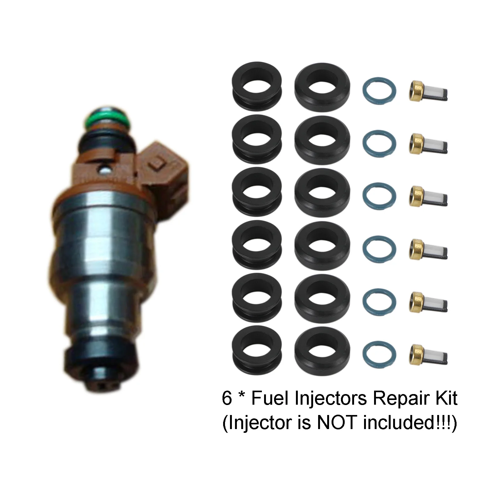 Areyourshop 6PCS Fuel Injectors Seal O-Ring Kit MD164888 Fit for Mitsubishi 3000GT INP-014 Car Accessories Part
