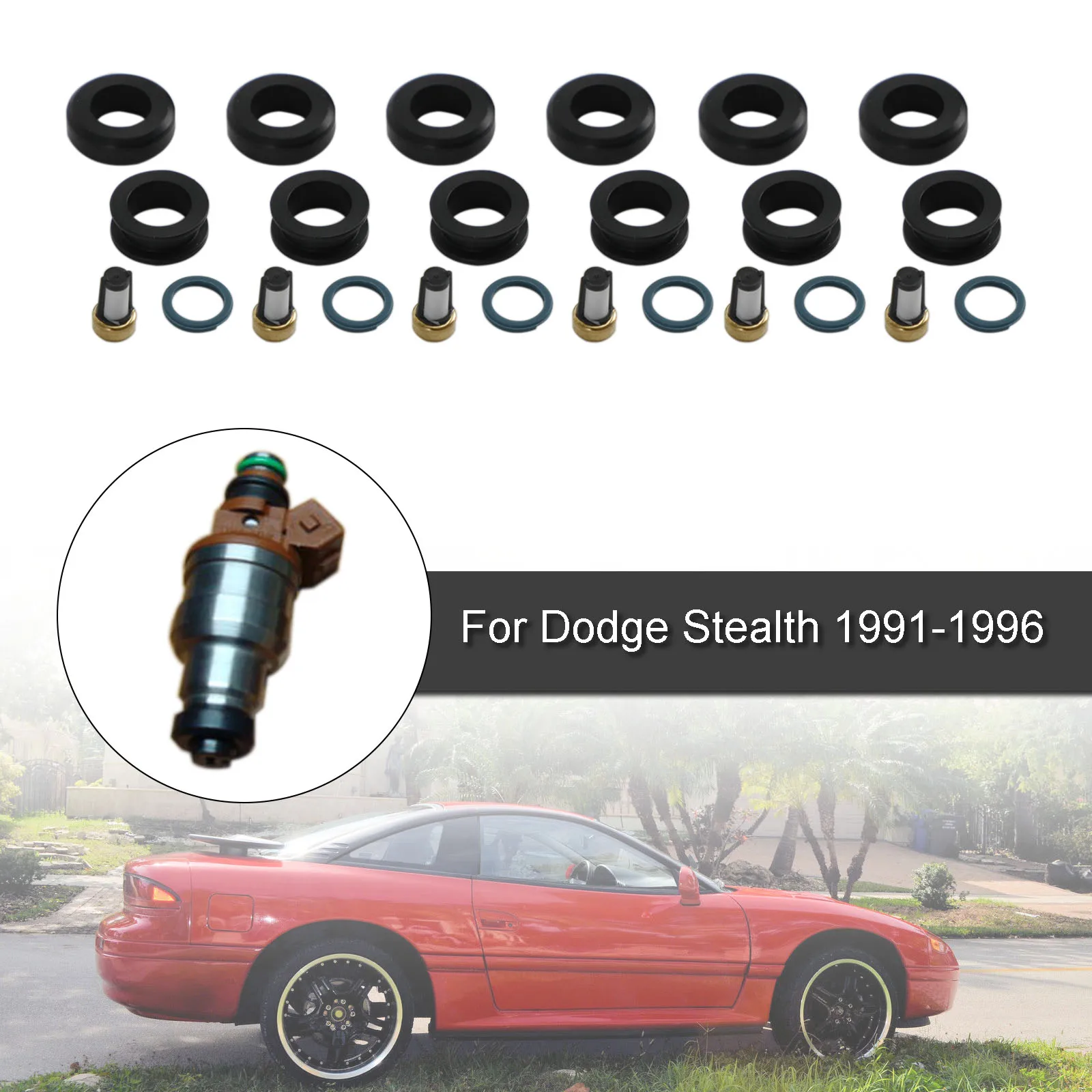 Areyourshop 6PCS Fuel Injectors Seal O-Ring Kit MD164888 Fit for Mitsubishi 3000GT INP-014 Car Accessories Part