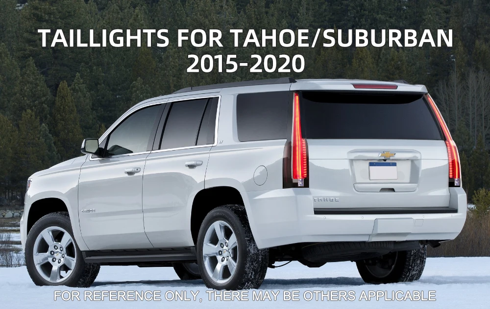 VLAND Tail lights Assembly for Chevrolet Tahoe Suburban 2015 2016 2017 2018 2019 2020 Tail Lamp Turn Signal Reverse Lights LED