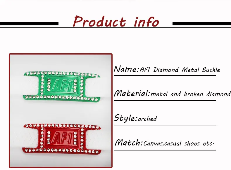 Luxury Rhinestone AF1 Shoe Charms Colorful Diamond Sneaker Shoe Decoration Fashion Shoelaces Metal Buckles Shoes Accesories 2Pcs