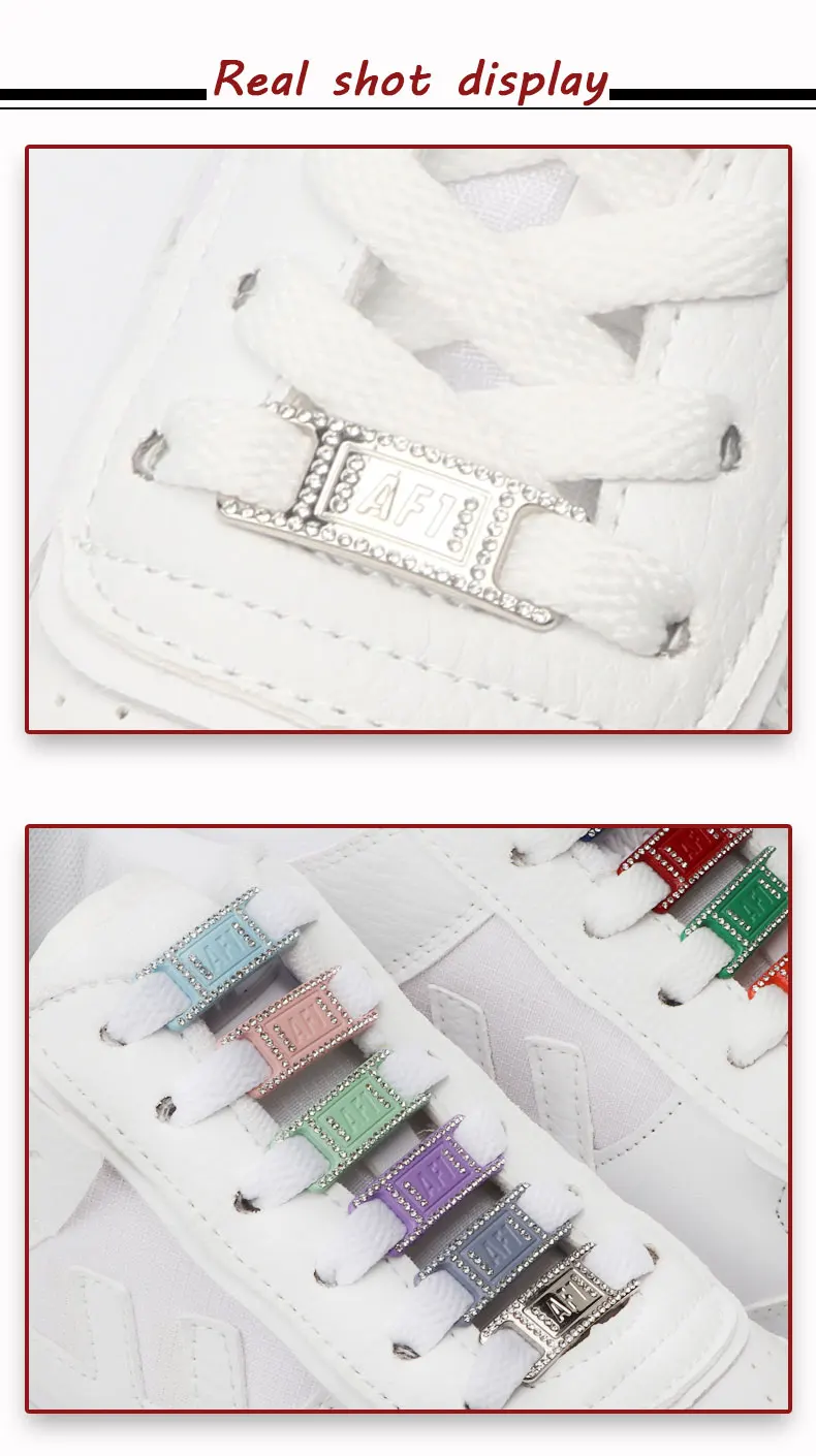 Luxury Rhinestone AF1 Shoe Charms Colorful Diamond Sneaker Shoe Decoration Fashion Shoelaces Metal Buckles Shoes Accesories 2Pcs