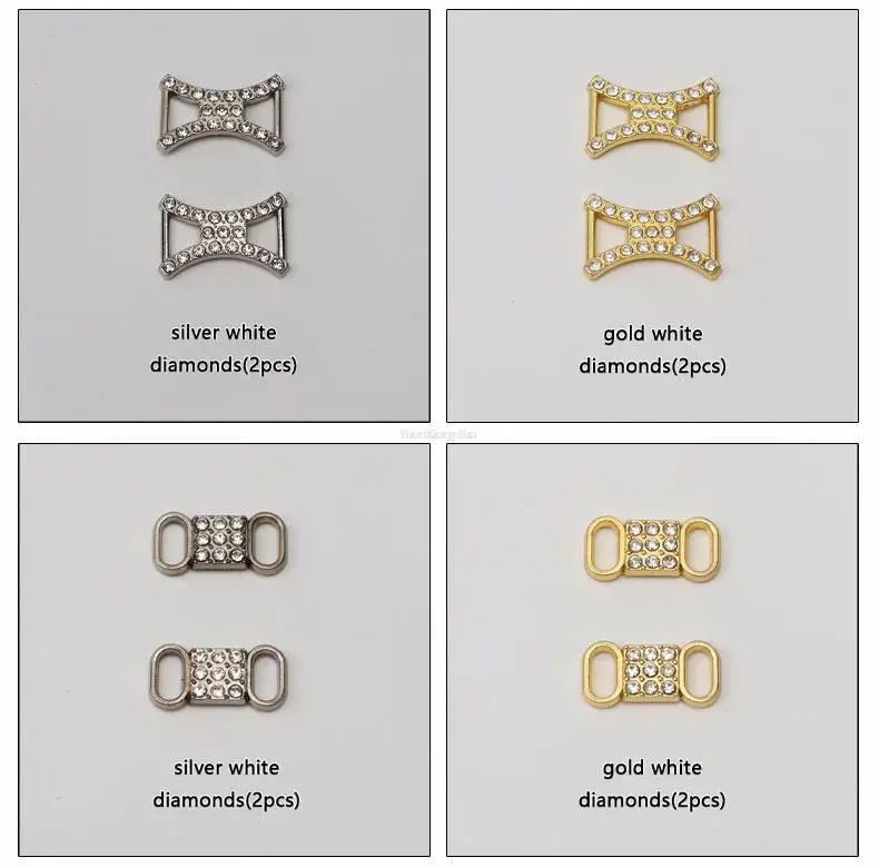 Luxury Rhinestone AF1 Shoe Charms Colorful Diamond Sneaker Shoe Decoration Fashion Shoelaces Metal Buckles Shoes Accesories 2Pcs