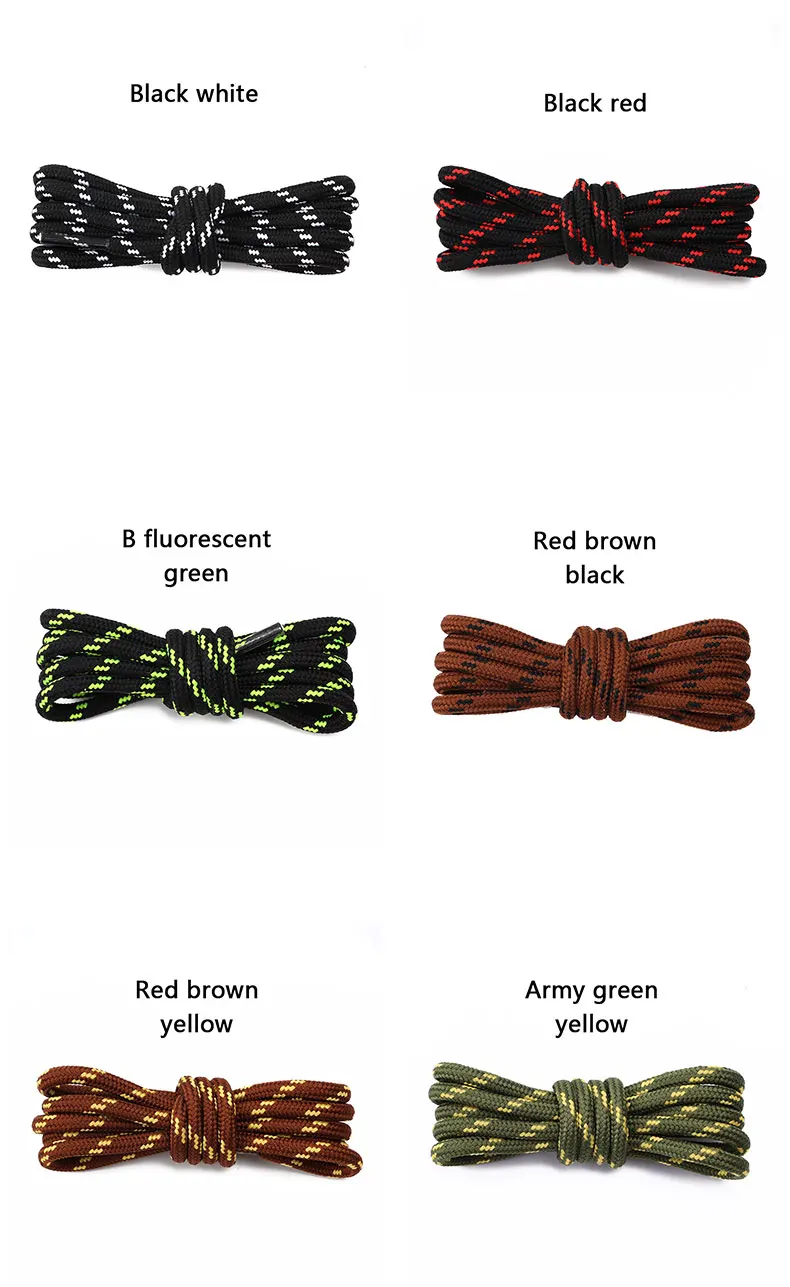 Outdoor Sports Shoelaces Durable Polyester Round Shoe laces Baskets Boots Laces for Shoes 100/120/140/160cm Shoe Accessories