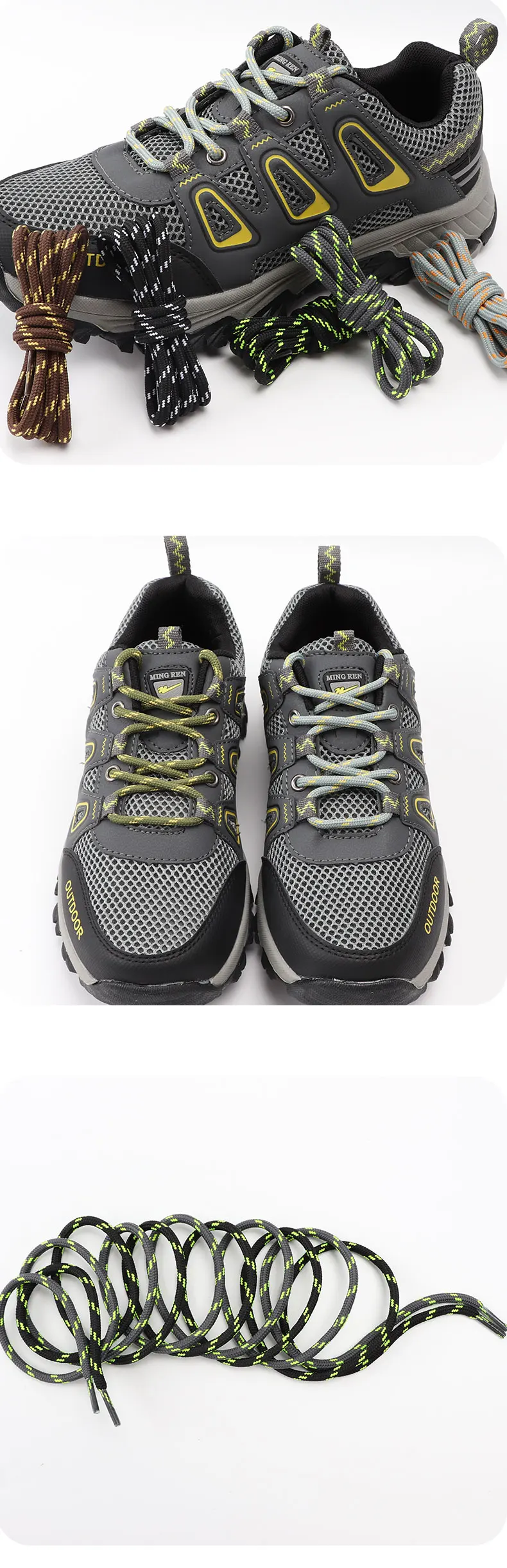 Outdoor Sports Shoelaces Durable Polyester Round Shoe laces Baskets Boots Laces for Shoes 100/120/140/160cm Shoe Accessories