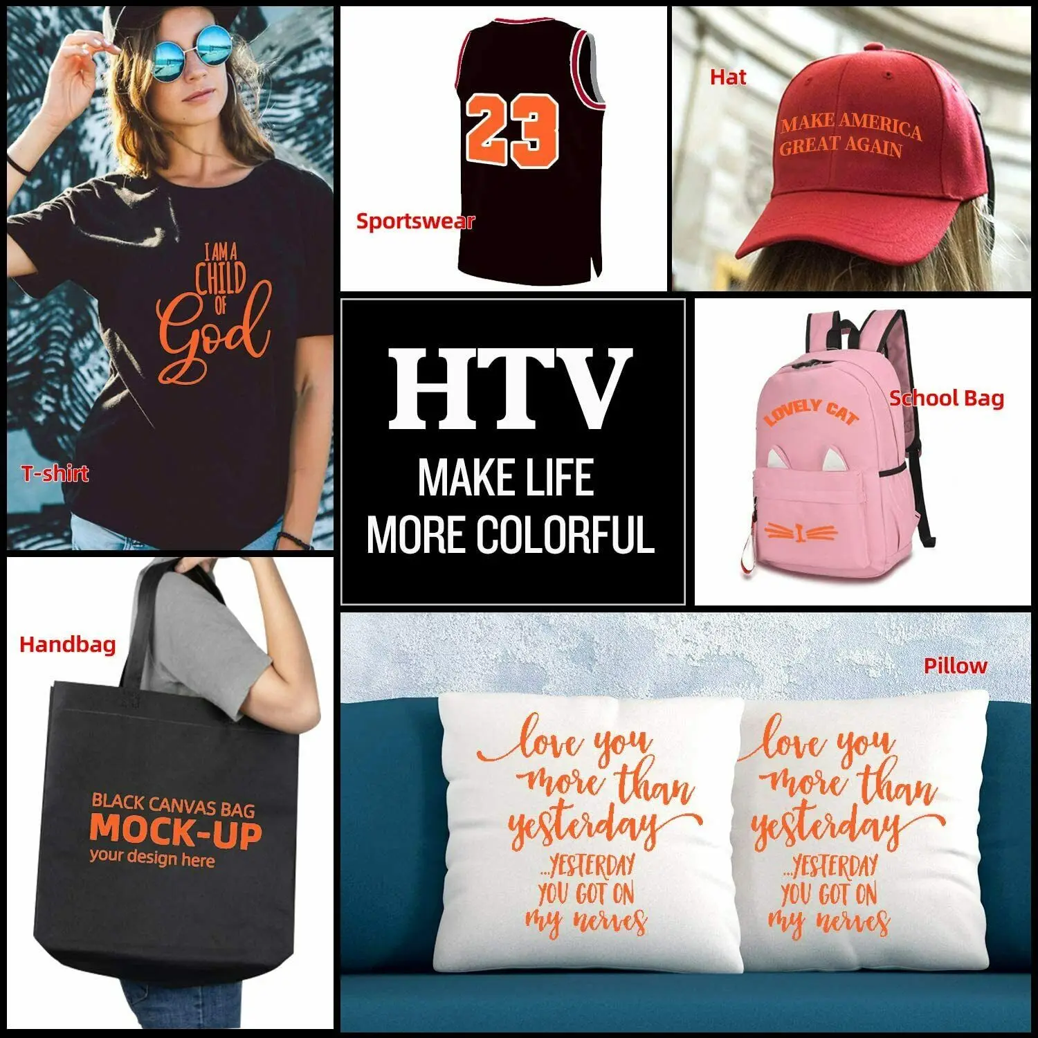 HTVRONT 12"X 5ft/30x152cm PVC Elastic Heat Transfer Vinyl for T-shirt DIY Decoration Craft Iron on HTV Roll For Cricut Maker