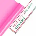 HTVRONT 12"X 5ft/30x152cm PVC Elastic Heat Transfer Vinyl for T-shirt DIY Decoration Craft Iron on HTV Roll For Cricut Maker
