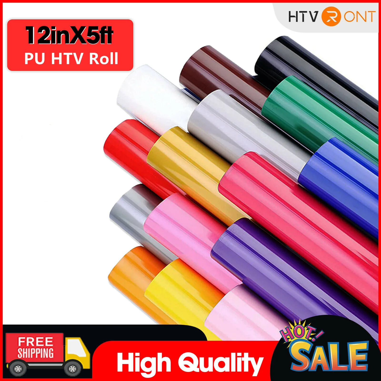 HTVRONT 12"X 5ft/30x152cm PVC Elastic Heat Transfer Vinyl for T-shirt DIY Decoration Craft Iron on HTV Roll For Cricut Maker