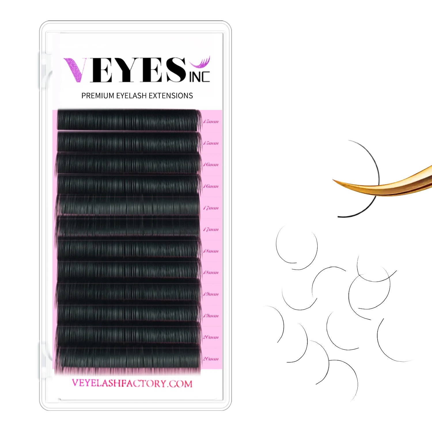 Veyes Inc Individual Eyelash Extensions Faux Mink Lashes 0.05mm Veyelash Professionals Classic Soft Natural Lash Bulk Wholesale