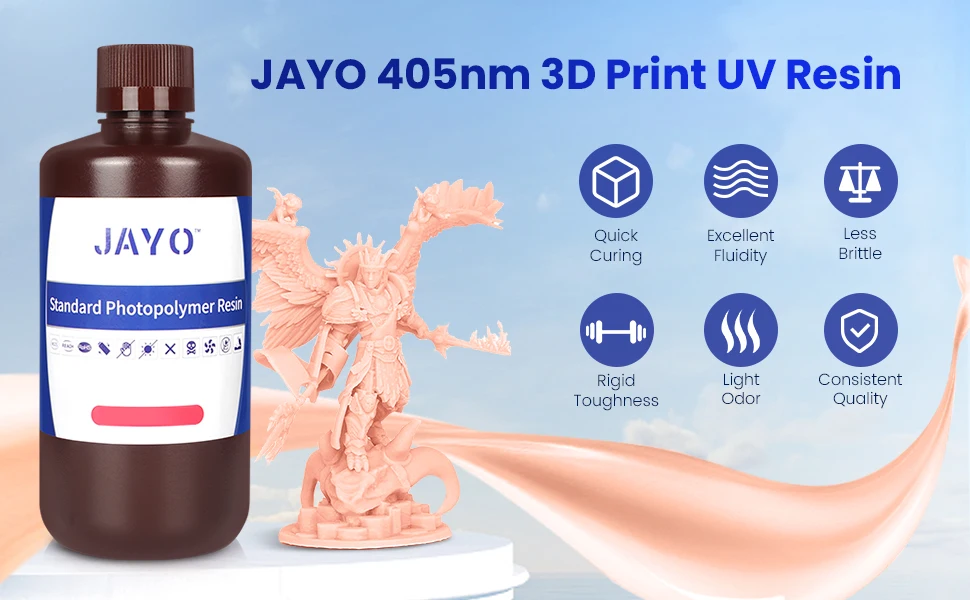 JAYO Standard/ABS-Like/Plant based /Like PAResin 2KG 395-405nm UV Curing Photopolymer Rapid Resin for LCD/DLP/SLA 3D Printer