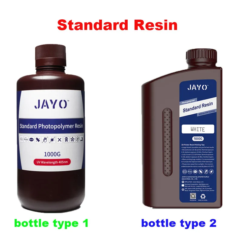 JAYO Standard/ABS-Like/Plant based /Like PAResin 2KG 395-405nm UV Curing Photopolymer Rapid Resin for LCD/DLP/SLA 3D Printer