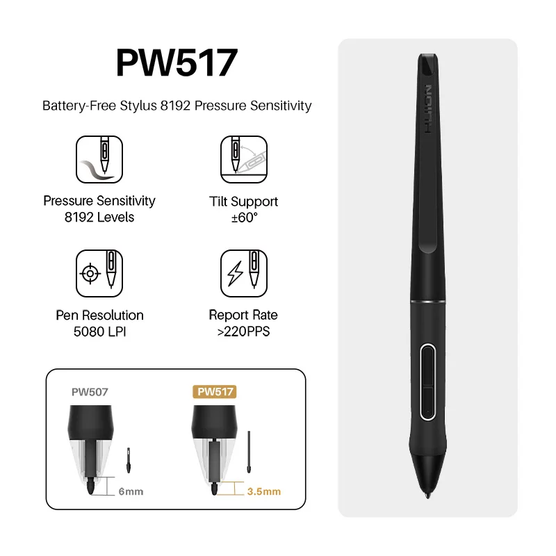 HUION Inspiroy Keydial KD200 Tablet Battery-Free Pen Wireless Graphics Digital Drawing Board with Keyboard Mesa Digitalizadora
