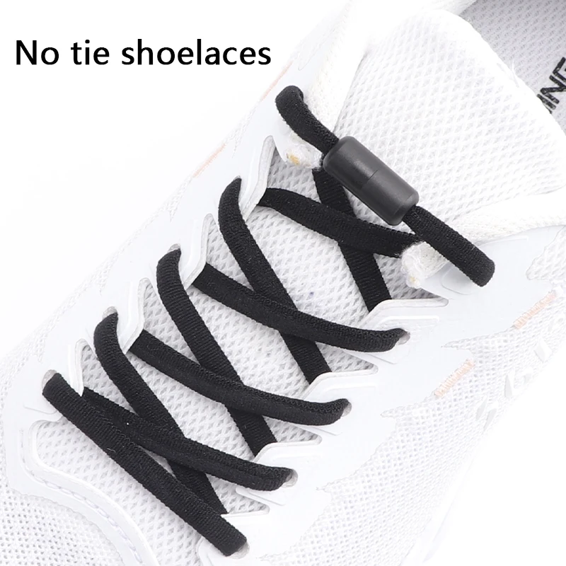 Elastic laces Sneakers Colorful Options No tie Shoelace for Sports Round Shoelaces without ties Kids Adult Shoes Accessories