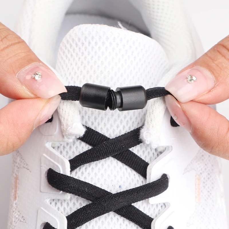 Elastic laces Sneakers Colorful Options No tie Shoelace for Sports Round Shoelaces without ties Kids Adult Shoes Accessories
