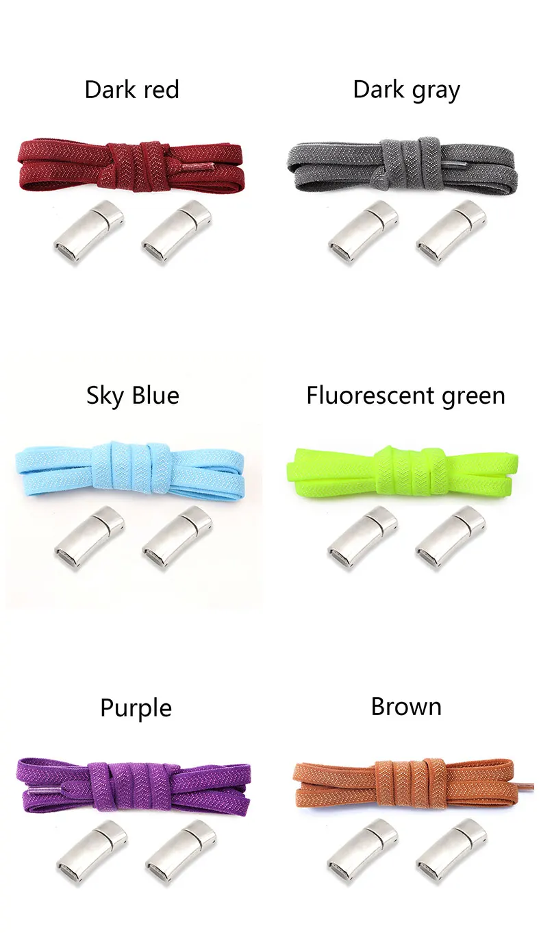 New Magnetic Lock Shoelaces without ties Kids Adult Elastic Laces Sneakers 8mm Thick Flats No Tie Shoe laces Shoes Accessories