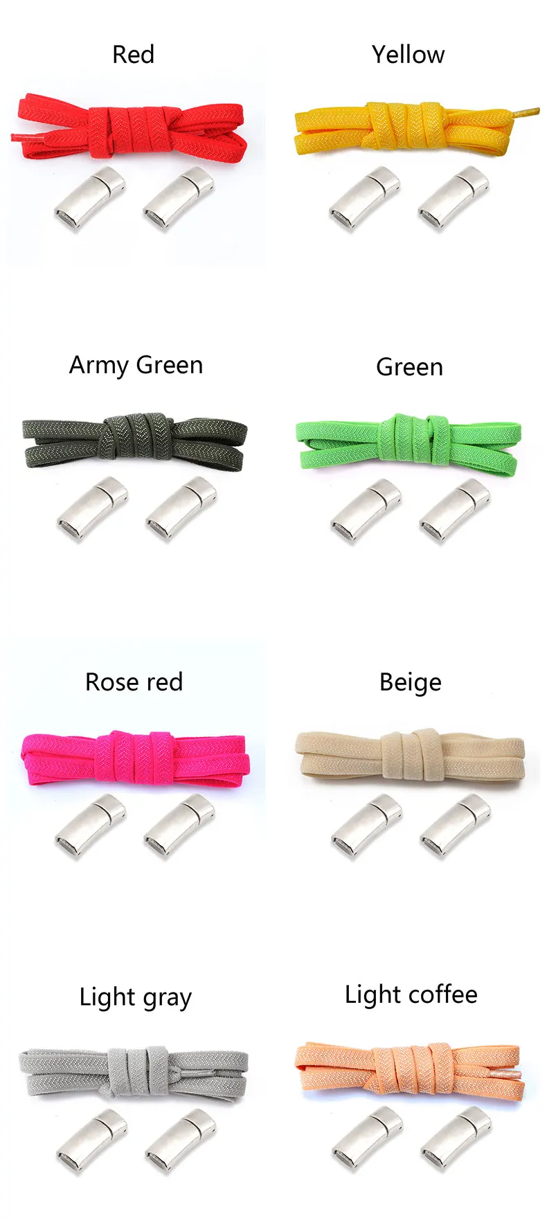 New Magnetic Lock Shoelaces without ties Kids Adult Elastic Laces Sneakers 8mm Thick Flats No Tie Shoe laces Shoes Accessories