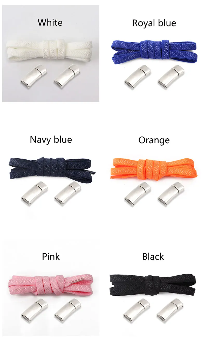 New Magnetic Lock Shoelaces without ties Kids Adult Elastic Laces Sneakers 8mm Thick Flats No Tie Shoe laces Shoes Accessories