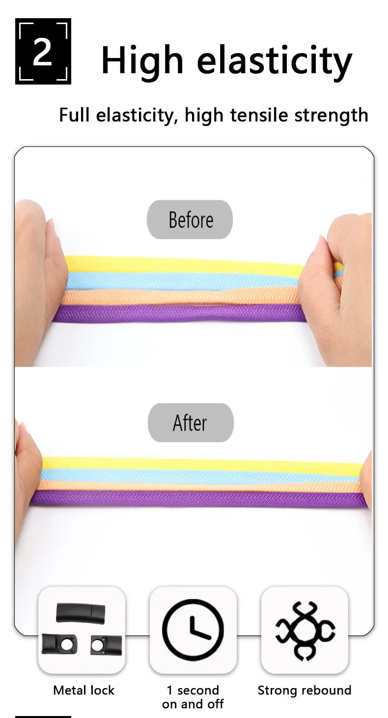 New Magnetic Lock Shoelaces without ties Kids Adult Elastic Laces Sneakers 8mm Thick Flats No Tie Shoe laces Shoes Accessories