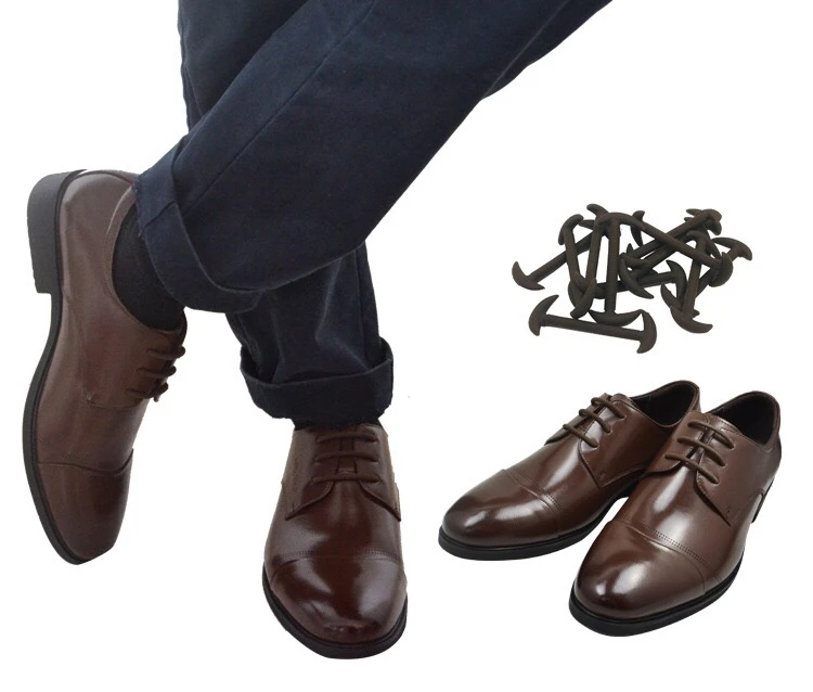 12pcs/set Men Women Leather Shoes Lazy No Tie Shoelaces Elastic Silicone Shoe Lace Suitable 3 Colors L6
