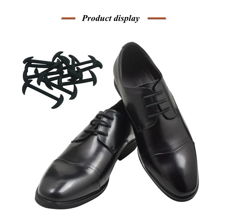 12pcs/set Men Women Leather Shoes Lazy No Tie Shoelaces Elastic Silicone Shoe Lace Suitable 3 Colors L6