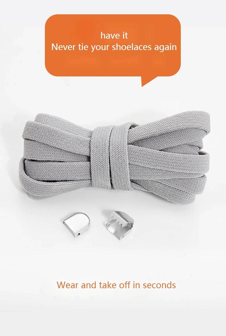 1Pair No tie Shoelaces for Shoes New 8MM Flat Elastic laces Sneakers Kids Adult Quick Shoelace without ties Shoe Accessories