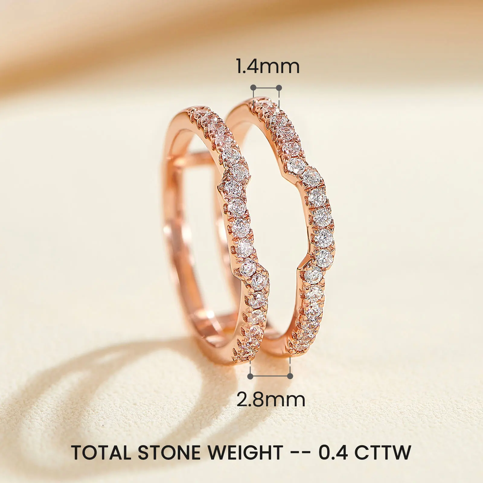 Newshe K Gold Color 925 Silver Jewelry Wedding Rings Enhancers for Women Square Hollow Guard Band AAAAA CZ Anniversary Gift