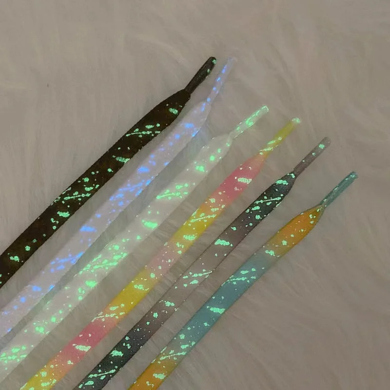 Luminous Shoe laces Glowing Fluorescent Shoelaces for Sneakers Flat Laces Shoes Gradient Shoelace 120/140/160CM Shoestrings