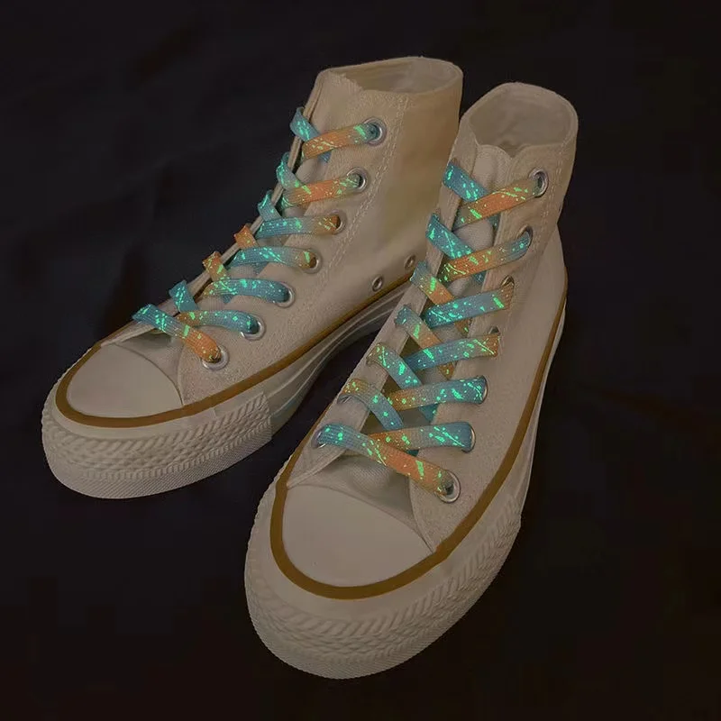 Luminous Shoe laces Glowing Fluorescent Shoelaces for Sneakers Flat Laces Shoes Gradient Shoelace 120/140/160CM Shoestrings