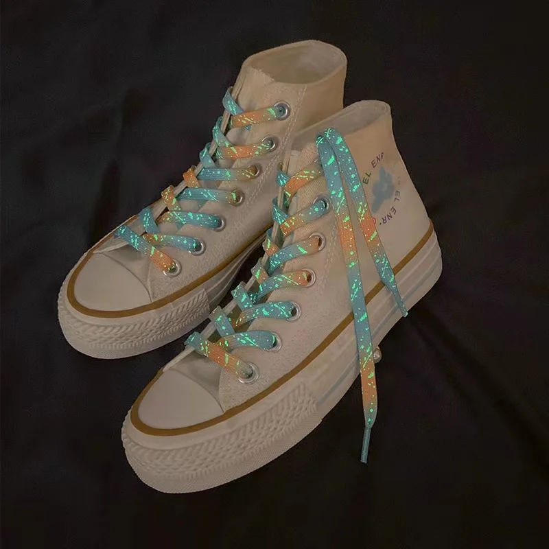 Luminous Shoe laces Glowing Fluorescent Shoelaces for Sneakers Flat Laces Shoes Gradient Shoelace 120/140/160CM Shoestrings