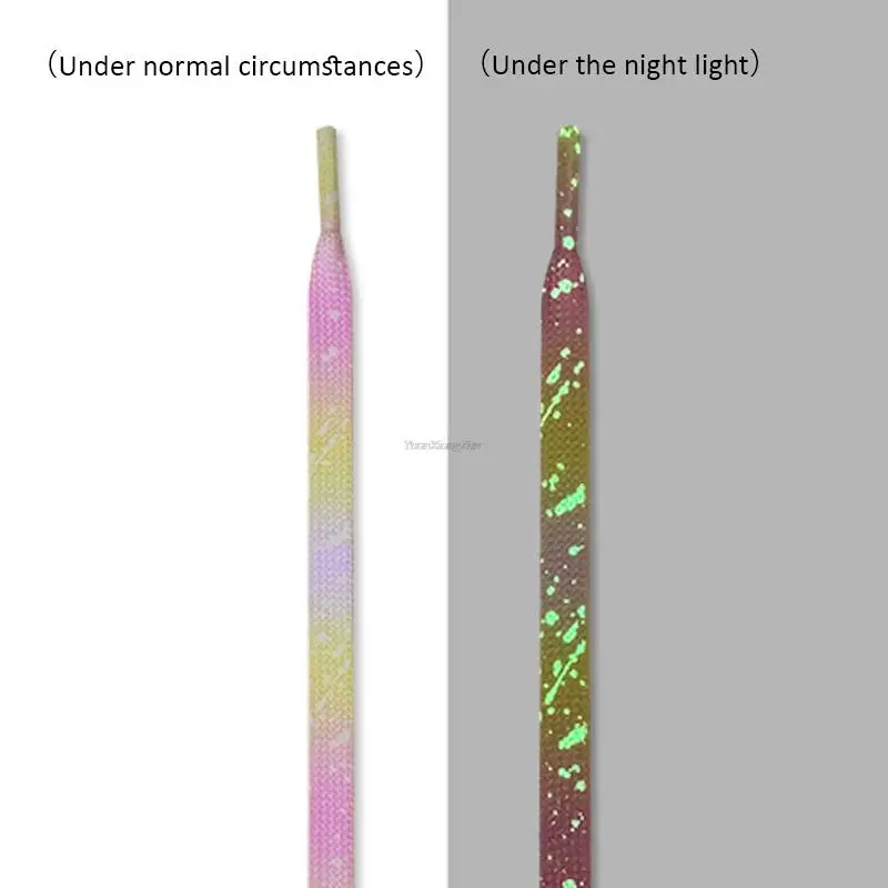 Luminous Shoe laces Glowing Fluorescent Shoelaces for Sneakers Flat Laces Shoes Gradient Shoelace 120/140/160CM Shoestrings