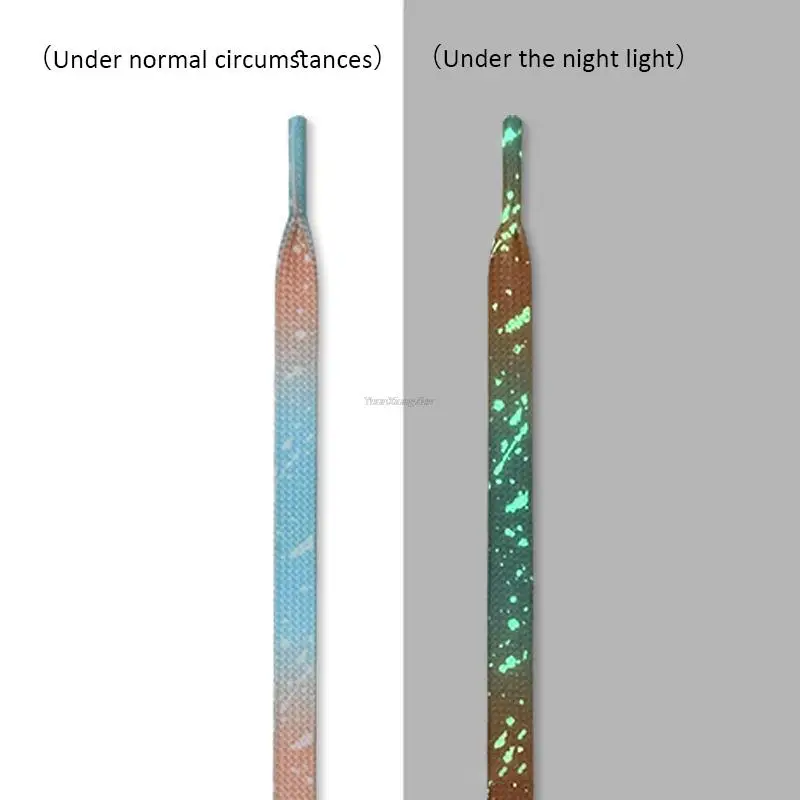 Luminous Shoe laces Glowing Fluorescent Shoelaces for Sneakers Flat Laces Shoes Gradient Shoelace 120/140/160CM Shoestrings