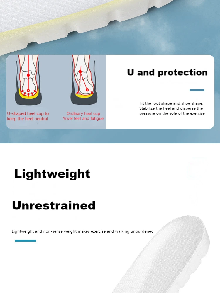 Soft Sport Insoles For Shoes Deodorant Comfortable Running Insole For Feet Men Women Orthopedic Shoe Sole Memory Foam Shoe Pad
