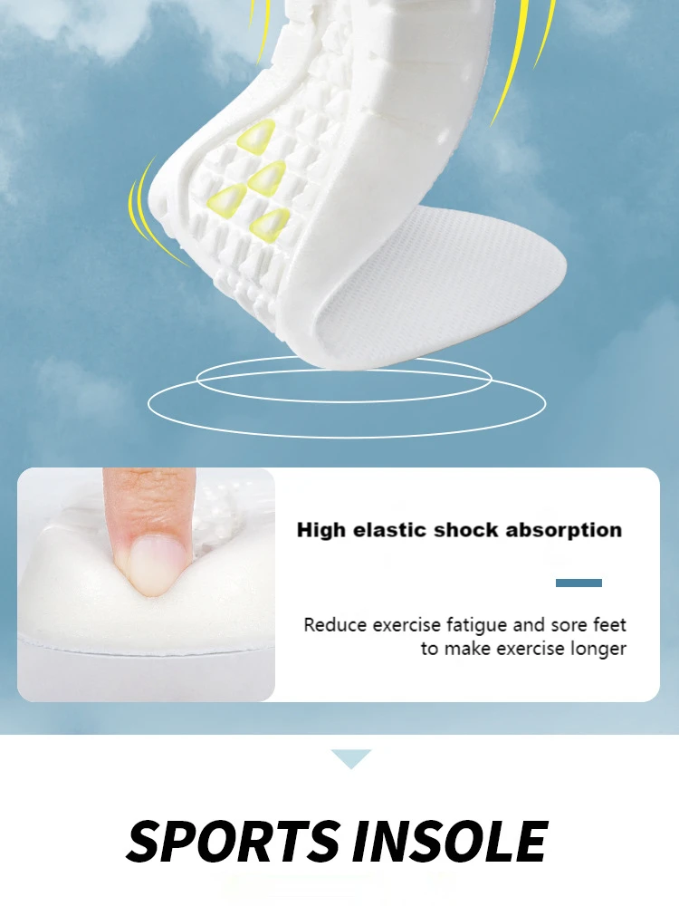 Soft Sport Insoles For Shoes Deodorant Comfortable Running Insole For Feet Men Women Orthopedic Shoe Sole Memory Foam Shoe Pad
