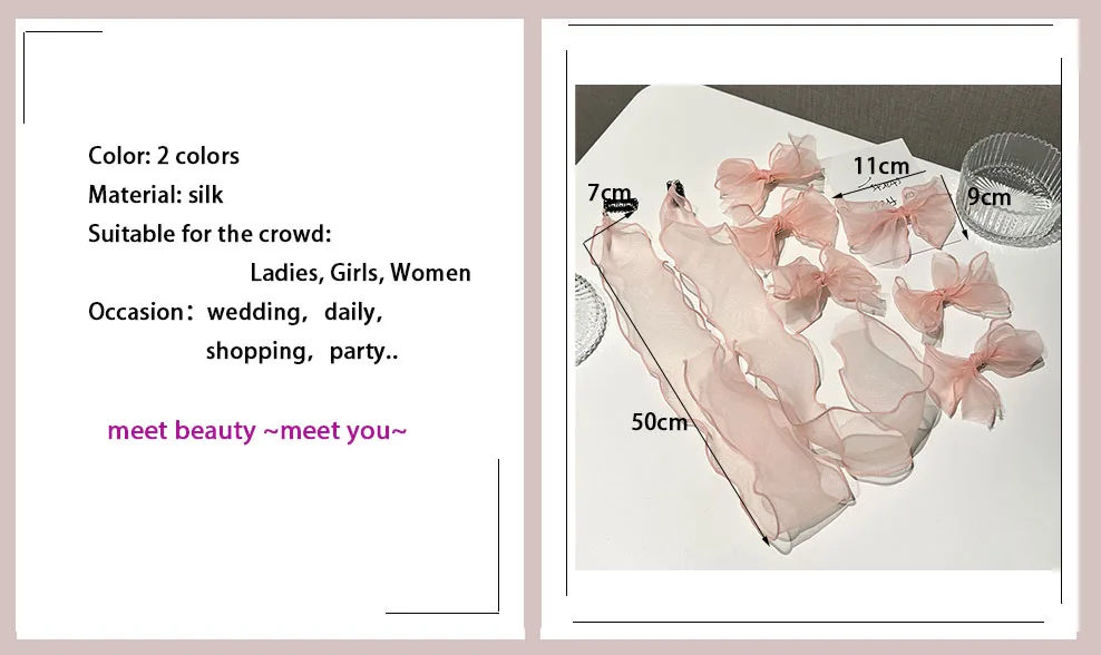 Sweet Hairclips Mesh Hairband Female Pure Desire Super Fairy Braided Hair Bow Hairpin Korean Streamer Headdress Hair Accessories
