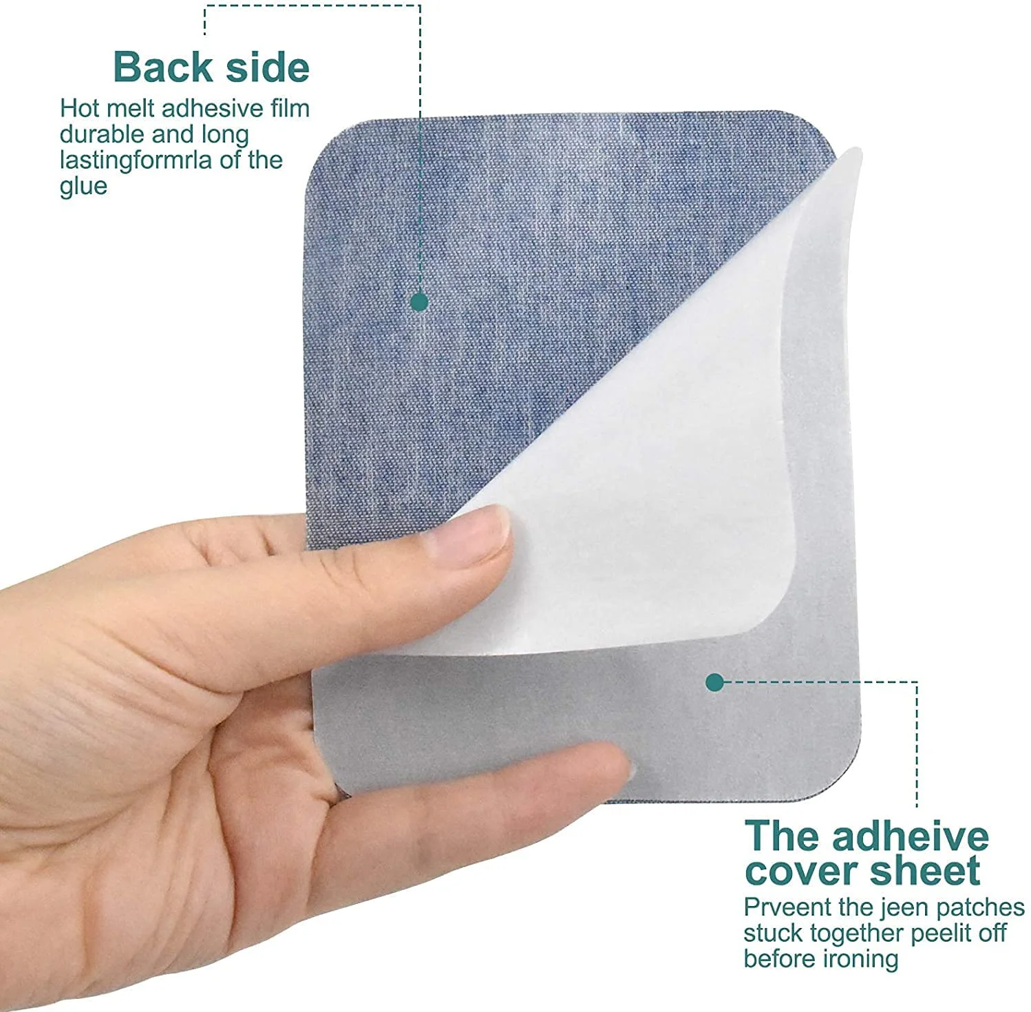 20pcs Jeans Denim Patches Iron On Elbow Knee Patches DIY Repair Kits For Clothing Pants Apparel Embroidered Sewing Fabric