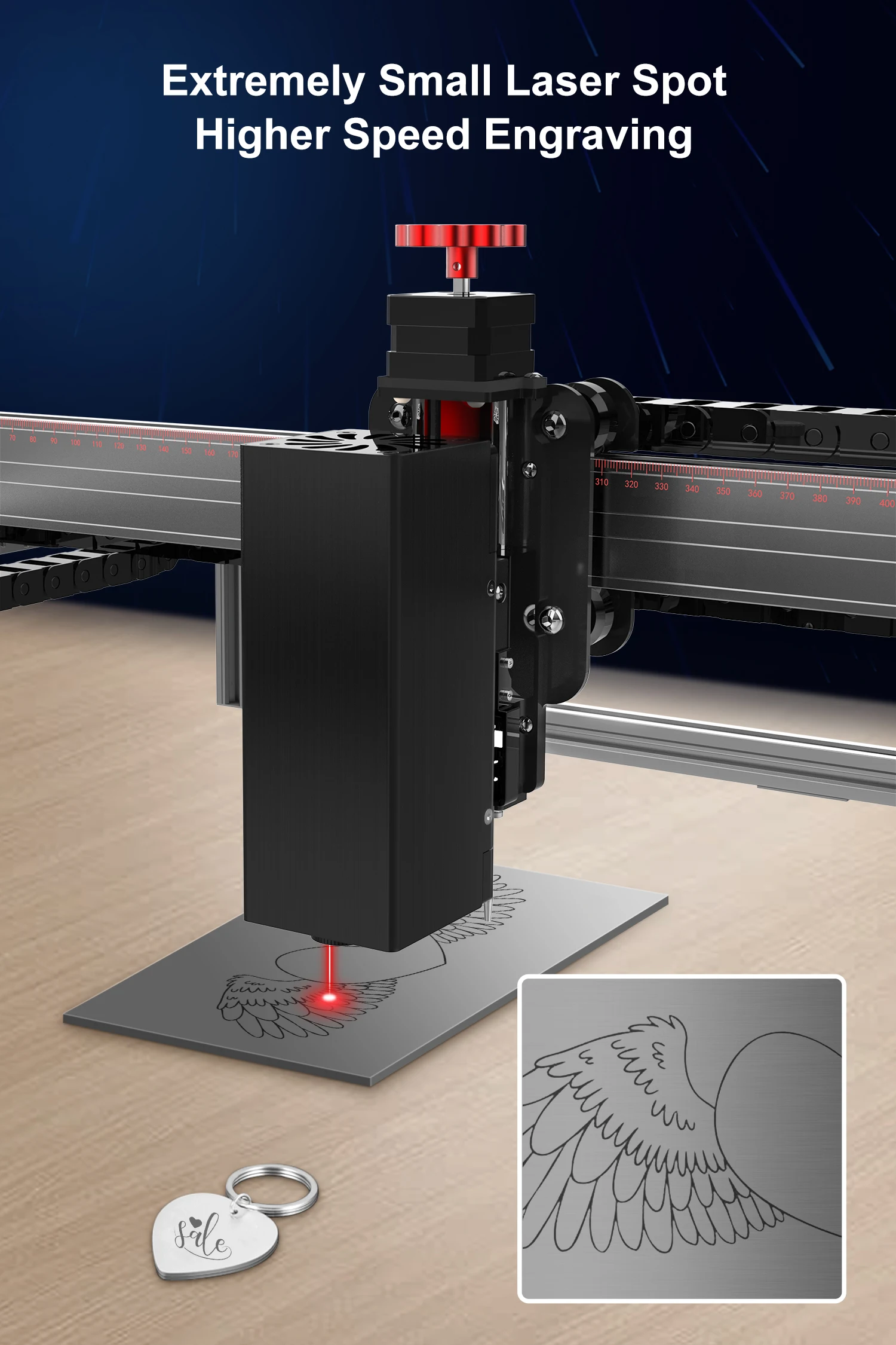 Twotrees TS2-10W Laser Engraver Machine 80W 450x450mm Compressed Spot Technology LaserGRBL LightBurn Wifi Horizontal Gyroscope