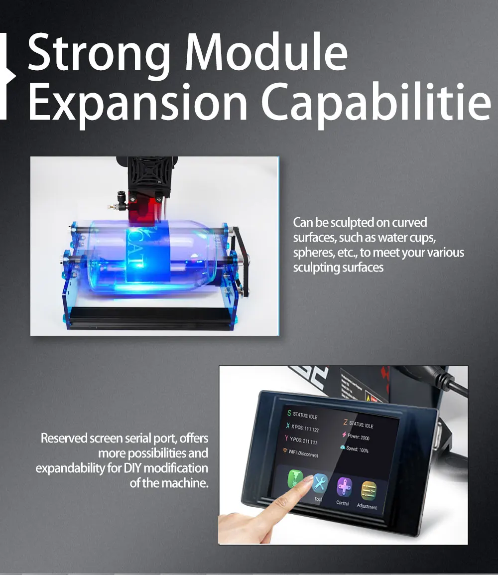 Twotrees TS2-10W Laser Engraver Machine 80W 450x450mm Compressed Spot Technology LaserGRBL LightBurn Wifi Horizontal Gyroscope