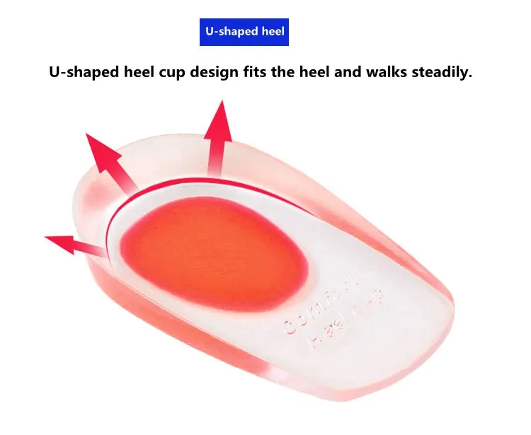 Silicone Gel Orthopedic Insole for Feet Spurs Pain Foot Shoe Insoles Height Increasing Shoe Pads Shock Absorbing Shoe Sole 1Pair