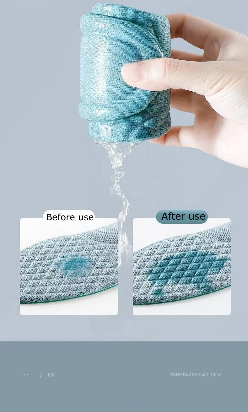 1Pair Plantar Fasciitis Orthopedic Insoles Arch Support Insole for Feet Memory Foam Non Slip Shoe Pads Deodorising Shoes Sole