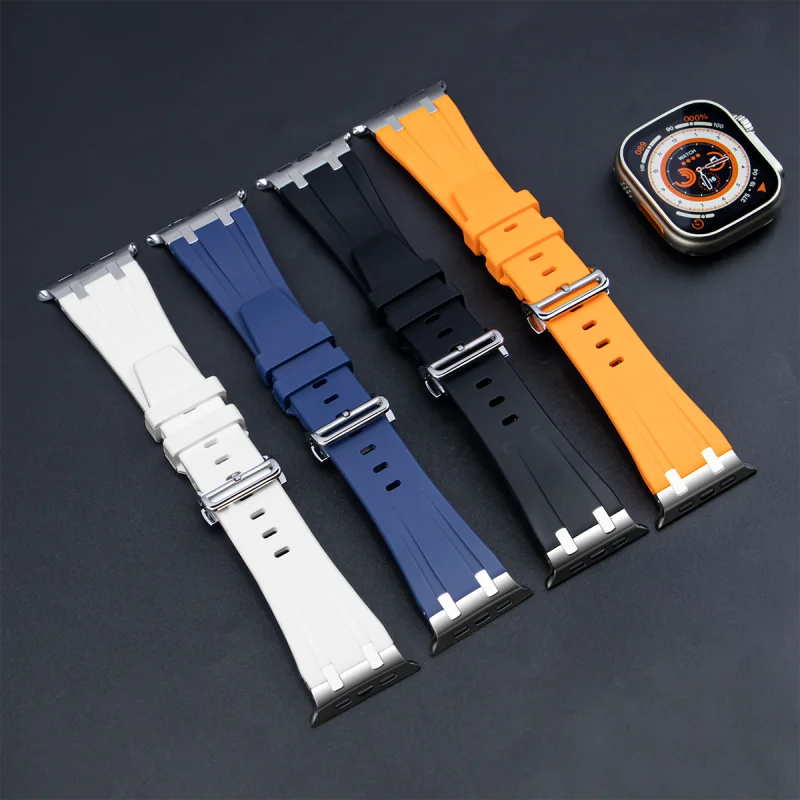 18mm 20mm Watch Strap Metal Folding Buckle Clasp Rebber Wristband Stainless Steel Buckle Automatic Deployment Watch Accessories